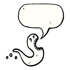cartoon shrieking ghost N12
