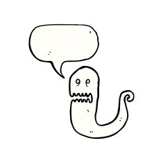 cartoon shrieking ghost N14
