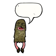 monster with speech bubble cartoon N5