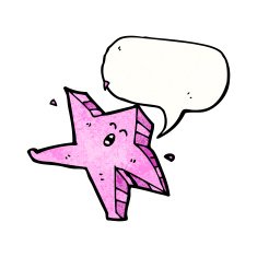 carton dancing star with speech bubble N3