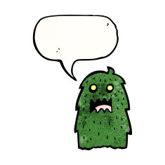 monster with speech bubble cartoon N6