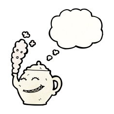 teapot with thought bubble cartoon N3