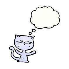 funny cat with thought bubble N10