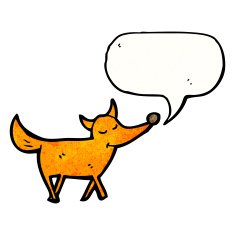 cartoon fox with speech bubble N39