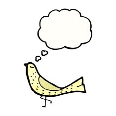 bird with thought bubble cartoon N13