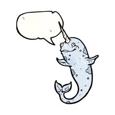 happy narwhal cartoon N3