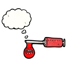 cartoon medical syringe of blood N2