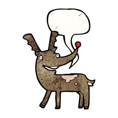 cartoon reindeer with speech bubble N16
