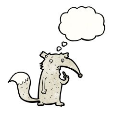 cartoon wolf with idea N5