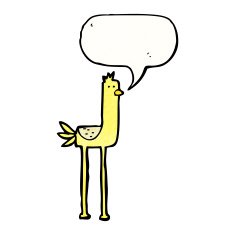 cartoon bird with speech bubble N383