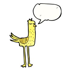 cartoon bird with speech bubble N384