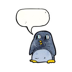 cartoon retro penguin N2