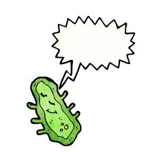 cartoon germ with speech bubble N26