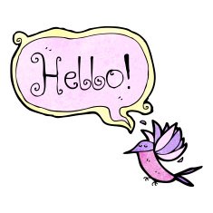 cartoon hummingbird with speech bubble N10