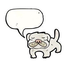 cartoon dog with speech bubble N54