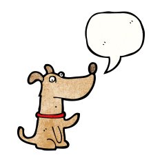 cartoon dog with speech bubble N55