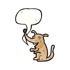 cartoon dog with speech bubble N57