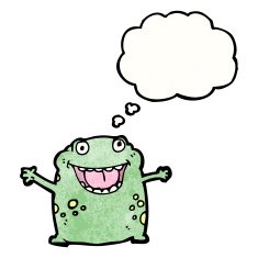 frog with thought bubble cartoon N3
