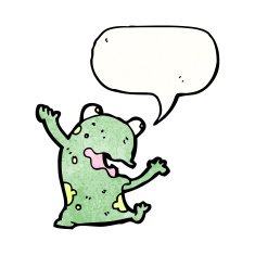 frog with speech bubble cartoon N4