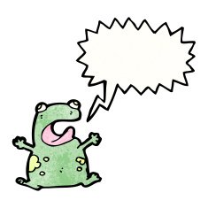 frog with speech bubble cartoon N5