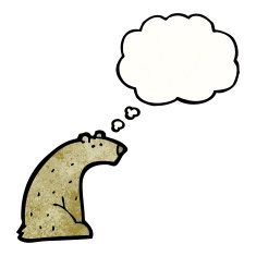 bear with thought bubble cartoon N8