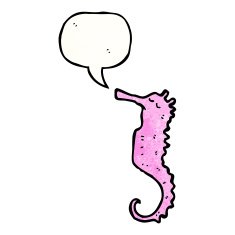 sea horse with speech bubble N4