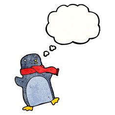 cartoon penguin with scarf N3