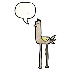 cartoon bird with speech bubble N385