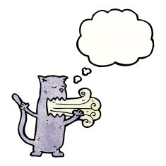 cartoon cat with bad breath N3