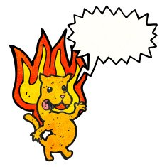 cartoon cat on fire N4