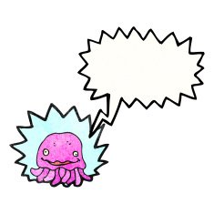 Pink Jellyfish Cartoon N8