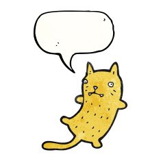 cartoon cat with speech bubble N142