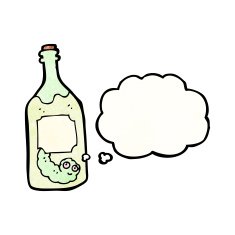 cartoon tequila bottle with worm N2