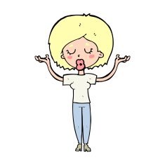 cartoon peaceful woman N12