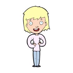 cartoon happy woman N297
