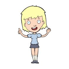 cartoon woman pointing N239