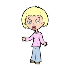 cartoon tired woman N34