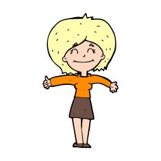 cartoon woman giving thumbs up sign N12