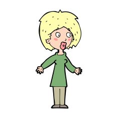 cartoon surprised woman N265
