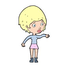 cartoon concerned woman reaching out N12