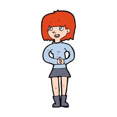 cartoon friendly woman N76