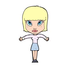 cartoon woman shrugging N66