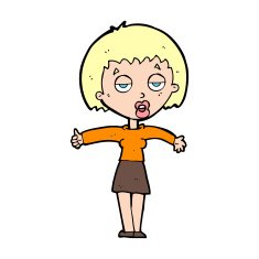 cartoon bored woman N32