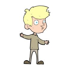 cartoon curious boy N45