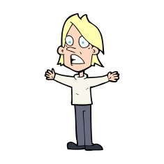 cartoon frightened man N127