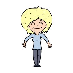 cartoon woman shrugging shoulders N537