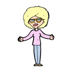 cartoon woman wearing spectacles N47