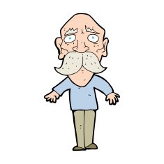 cartoon sad old man N20