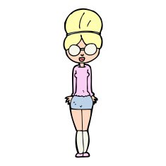 cartoon librarian woman N11