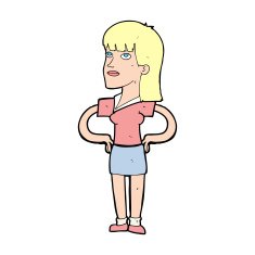 cartoon woman with hands on hips N251